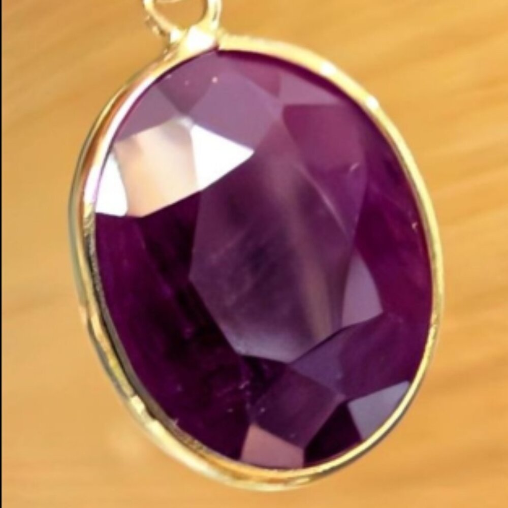 10K Gold 1.42g Natural Ruby 5ct Pendant w/ appraisal papers